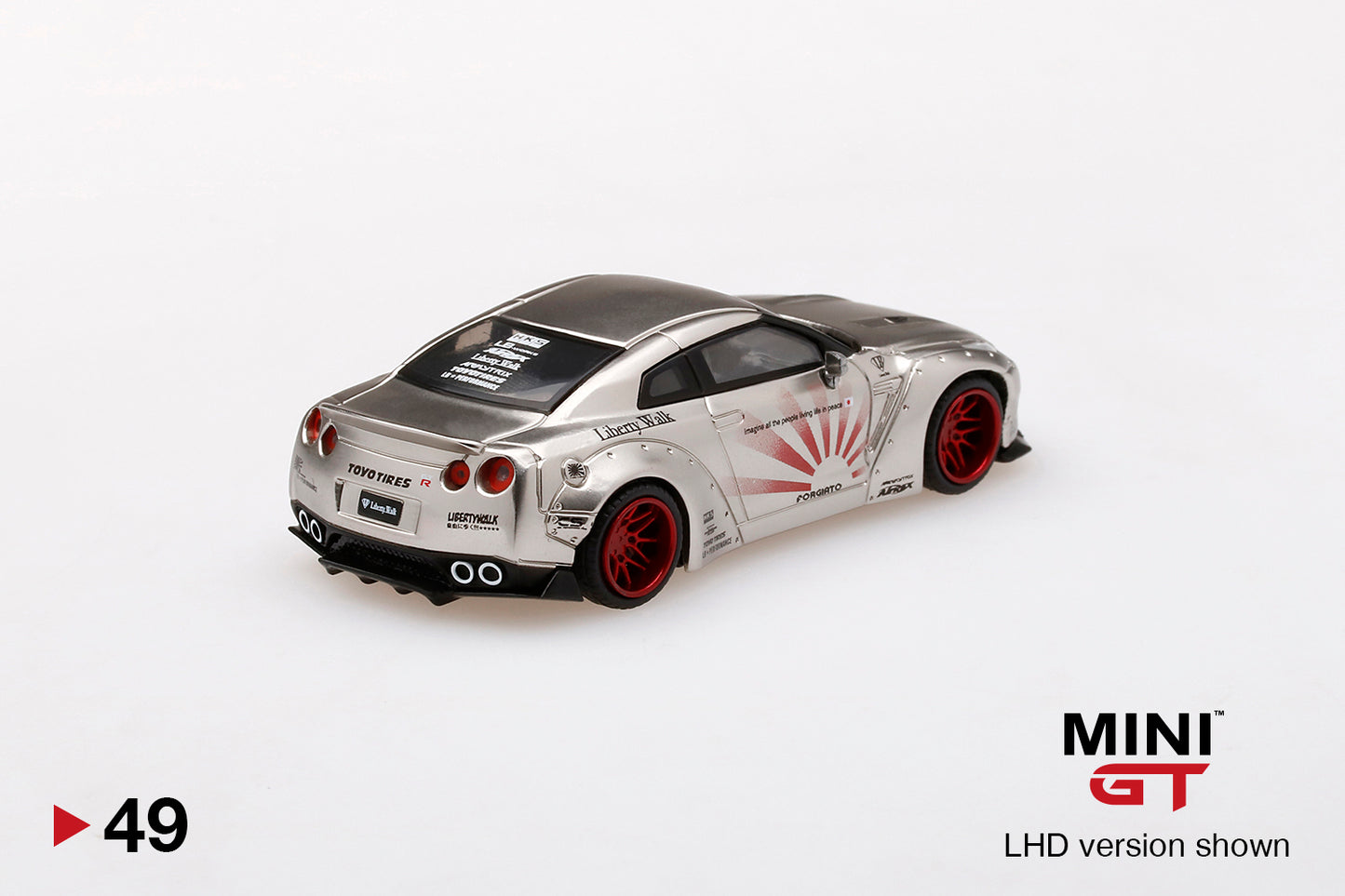 Mini GT 1:64 Nissan GTR LB R35 Satin Silver Regular box ver #49