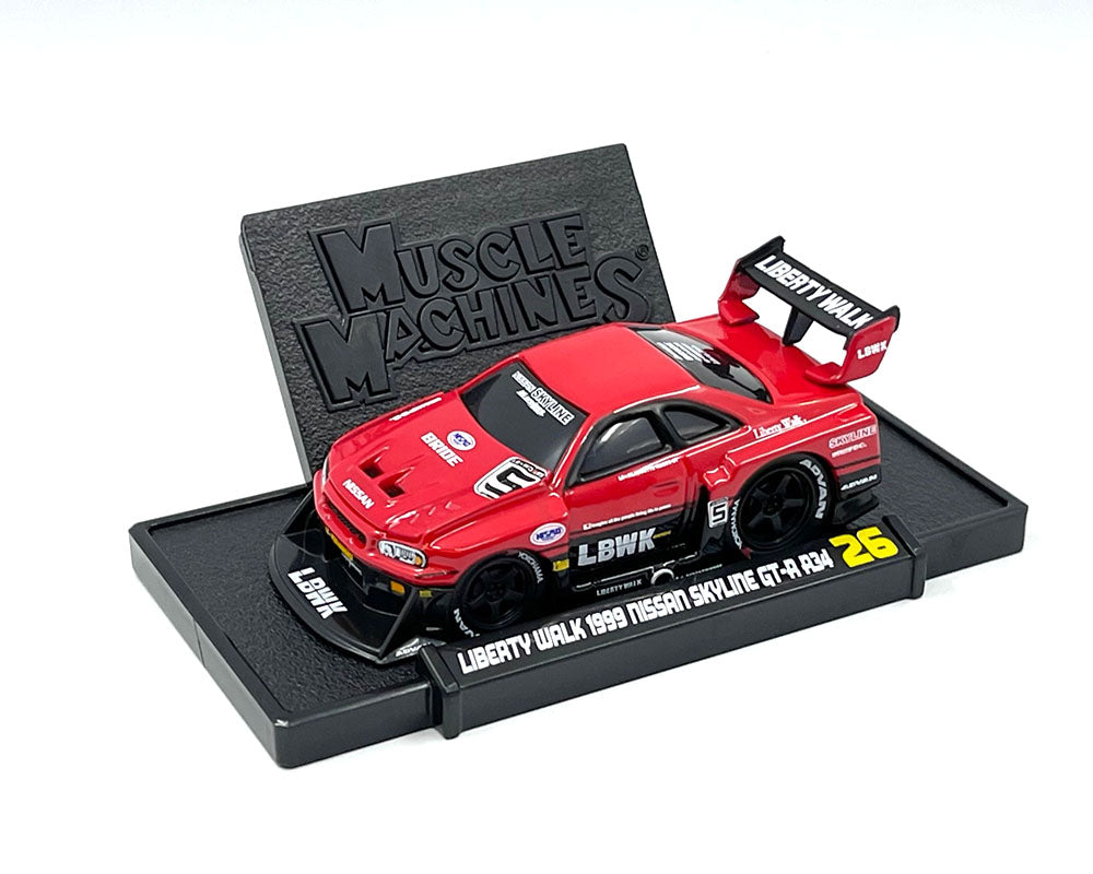 Muscle Machine LBWK Nissan GTR ER34 Silhouette Red/Black