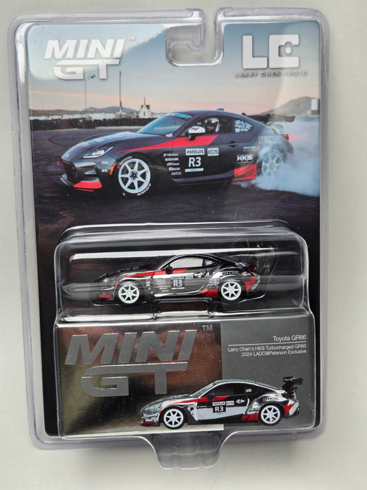 Mini GT 1:64 Toyota GR86 Larry Chen's HKS #821 LADC Petersen Exclusive Chrome