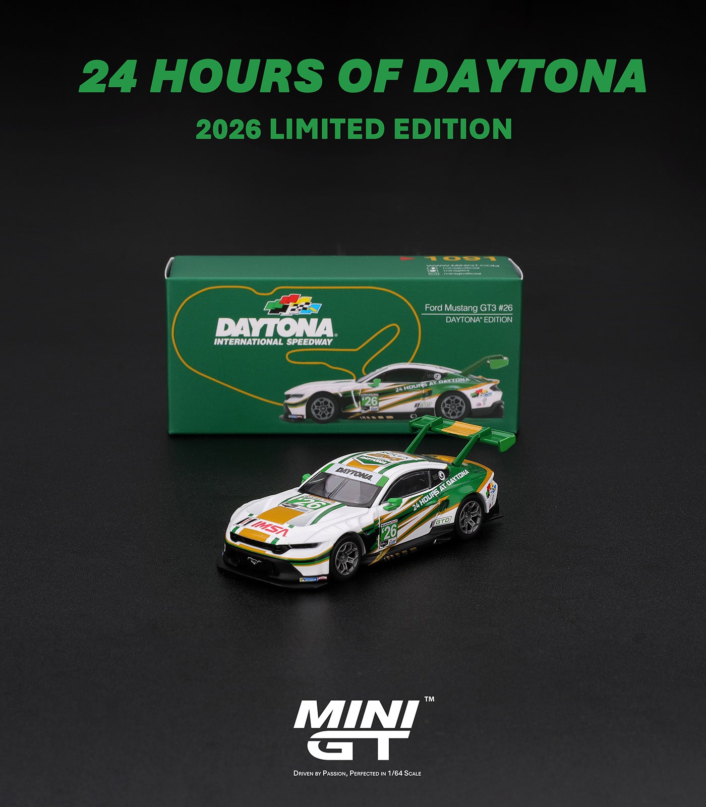 Mini GT 1:64 Ford Mustang GT3 #26 DAYTONA Edition