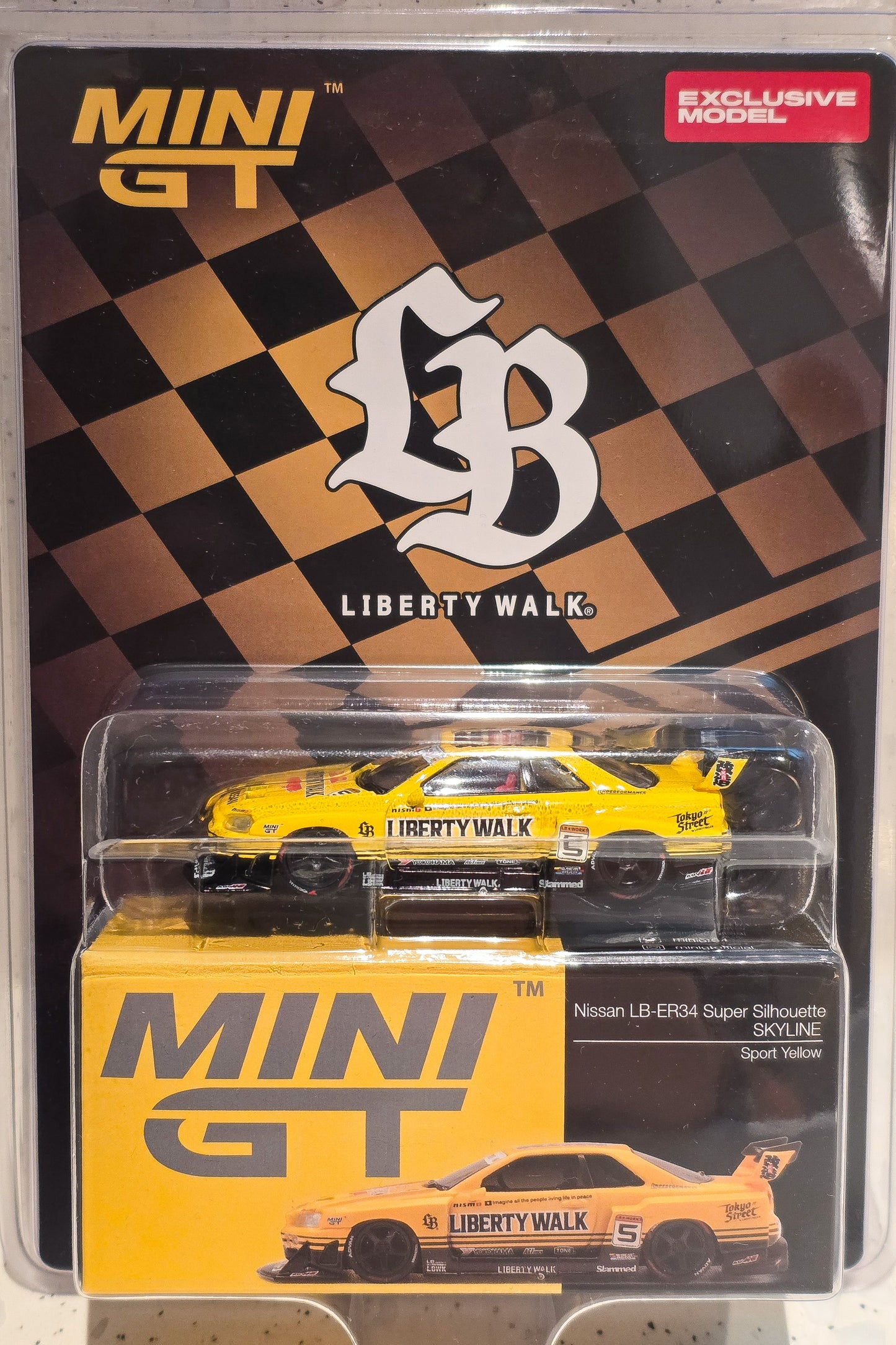 MiniGT 1/64 LBWK Malaysia Exclusive Nissan ER34 Silhouette Yellow/Black