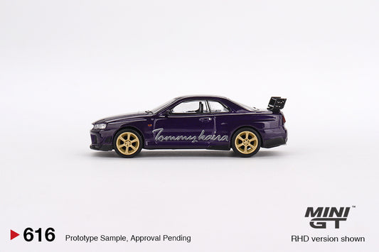 Mini GT 1:64 Nissan Skyline GT-R (R34) Tommykaira R-z – Midnight Purple- Mijo Exclusives