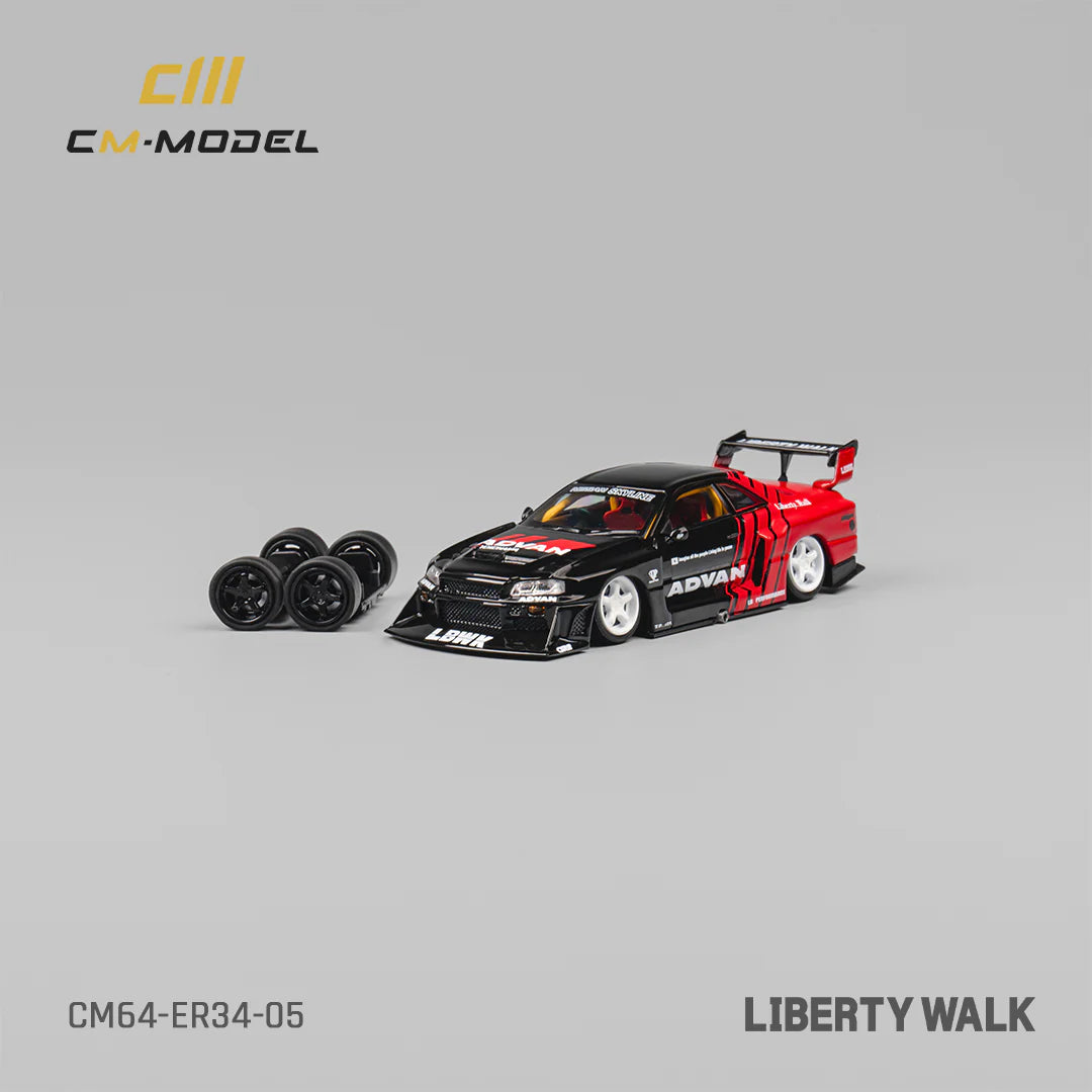 CM Model 1:64 Nissan LBWK GTR ER34 Advan – DiecastTalk