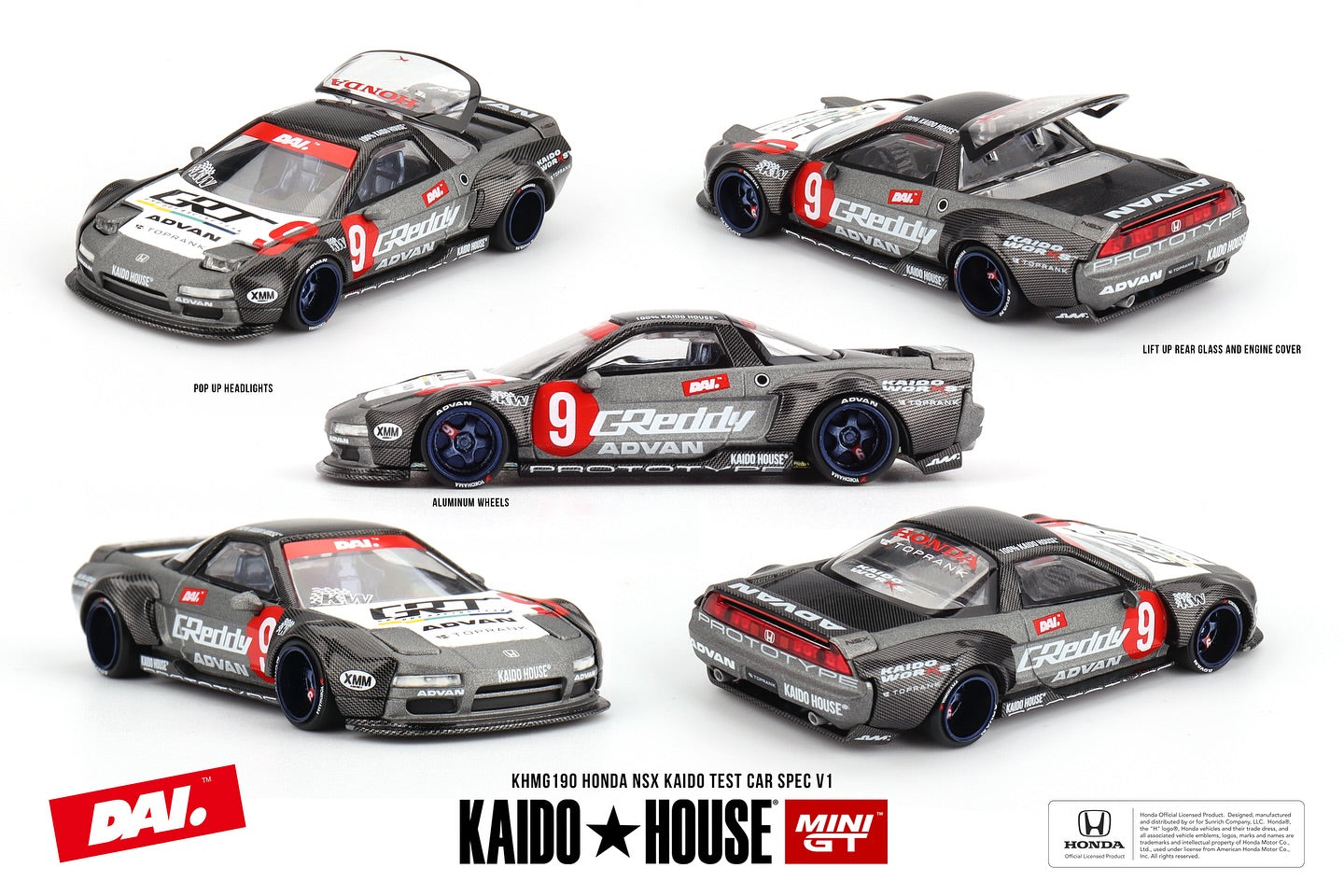(Preorder) Kaido House x Mini GT 1:64 HONDA NSX KAIDO TEST CAR SPEC V1