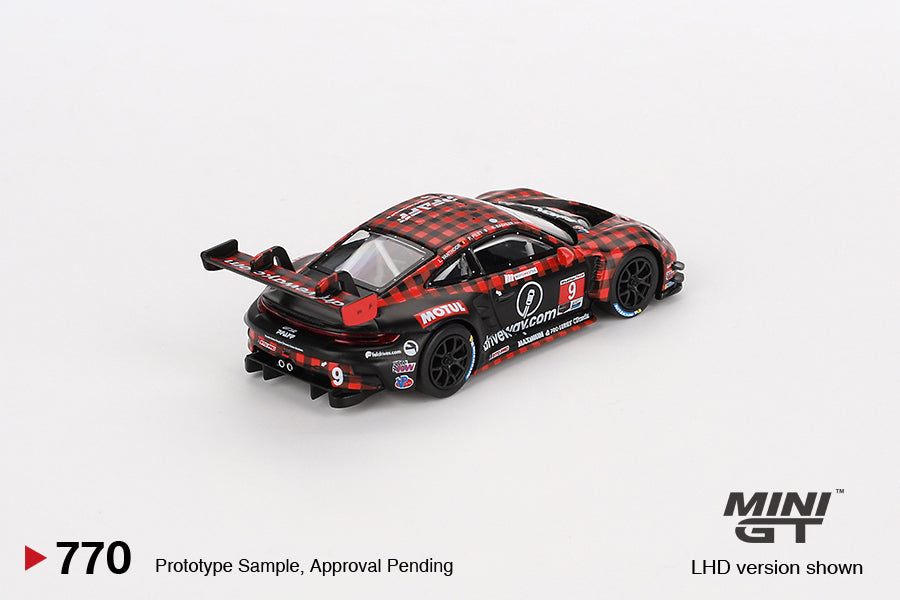 Mini GT 1:64 Porsche 911 GT3 R #9 GTD PRO Pfaff Motorsports IMSA 2023 Sebring 12 Hrs. Winner