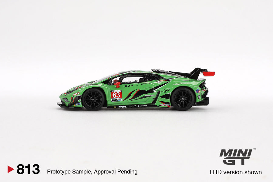 Mini GT 1:64 Lamborghini Huracán GT3 EVO2 #63 Iron Lynx IMSA 2023 Daytona 24 Hrs.