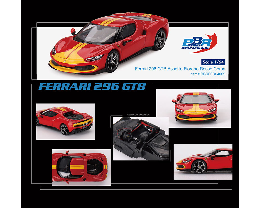 BBR Models 1:64 Ferrari 296 GTB Assetto Fiorano – Rosso