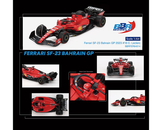 BBR Models 1:64 Ferrari SF23 #16 C. Leclerc 2023 Bahrain GP – Limited Edition