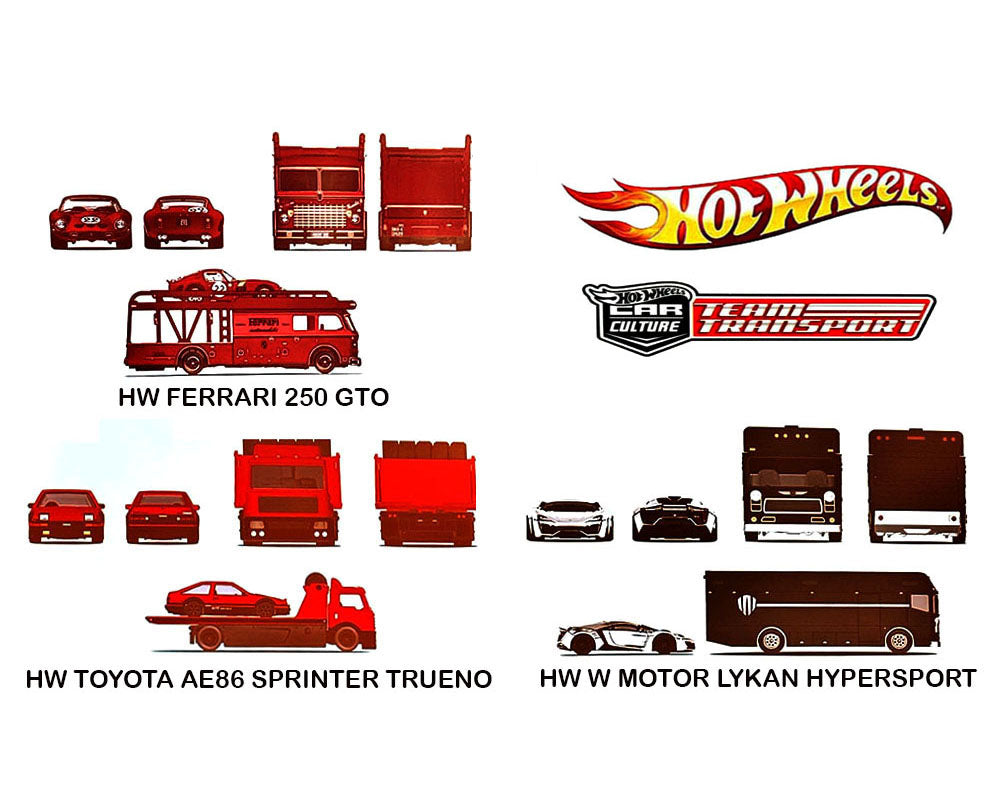 Hot Wheels 1:64 Team Transport 2025 H Case Assortment
