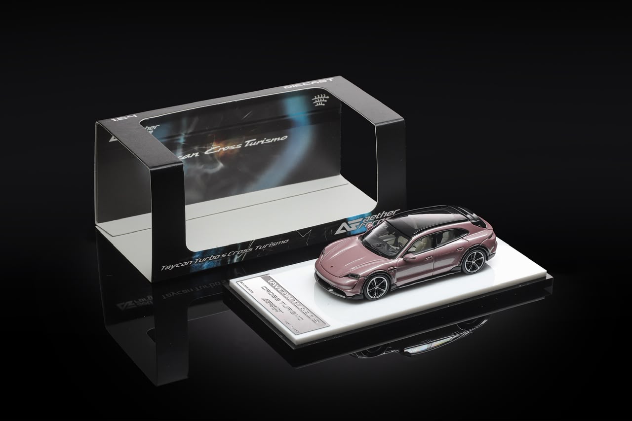 AF 1/64 Porsche Taycan Cross Turismo Turbo S Frozen Berry Metallic
