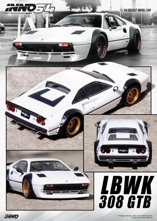 INNO64 1/64 LBWK 308 GTB White