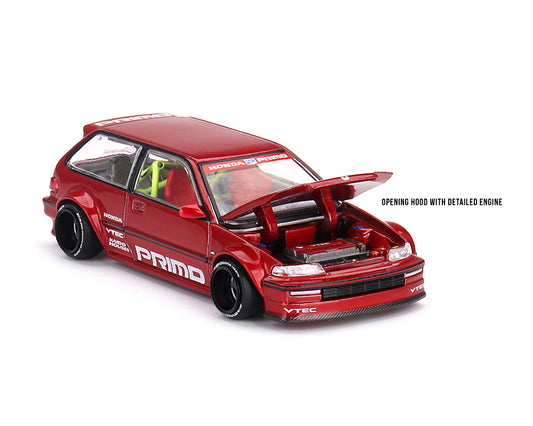 Kaido House x Mini GT 1:64 Honda Civic (EF) Kaido Works V2- M Red
