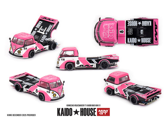 Kaido House x Mini GT Volkswagen T1 KAIDO RADVAN V1 – Pink