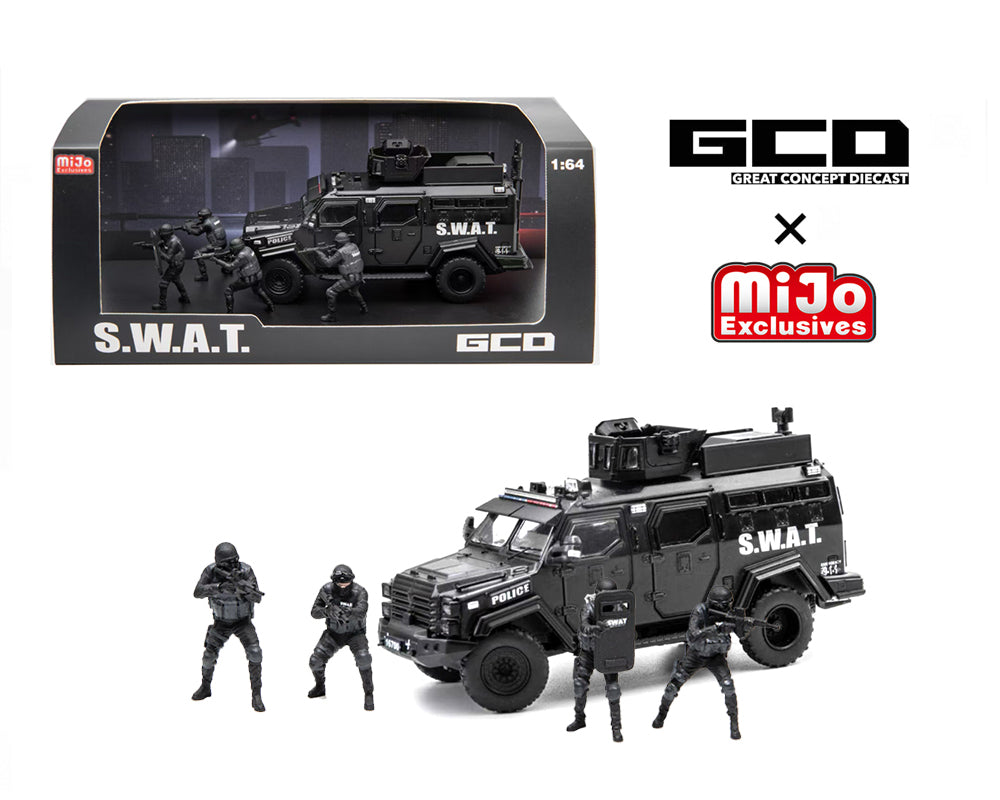 GCD 1:64 SWAT Tactical Armor Vehicle Diorama Set with 4 Figures