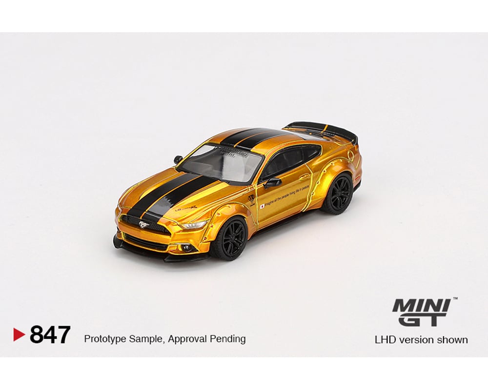 Mini GT 1/64 LB-Works Ford Mustang - Gold Limited Edition Diecast Model #847