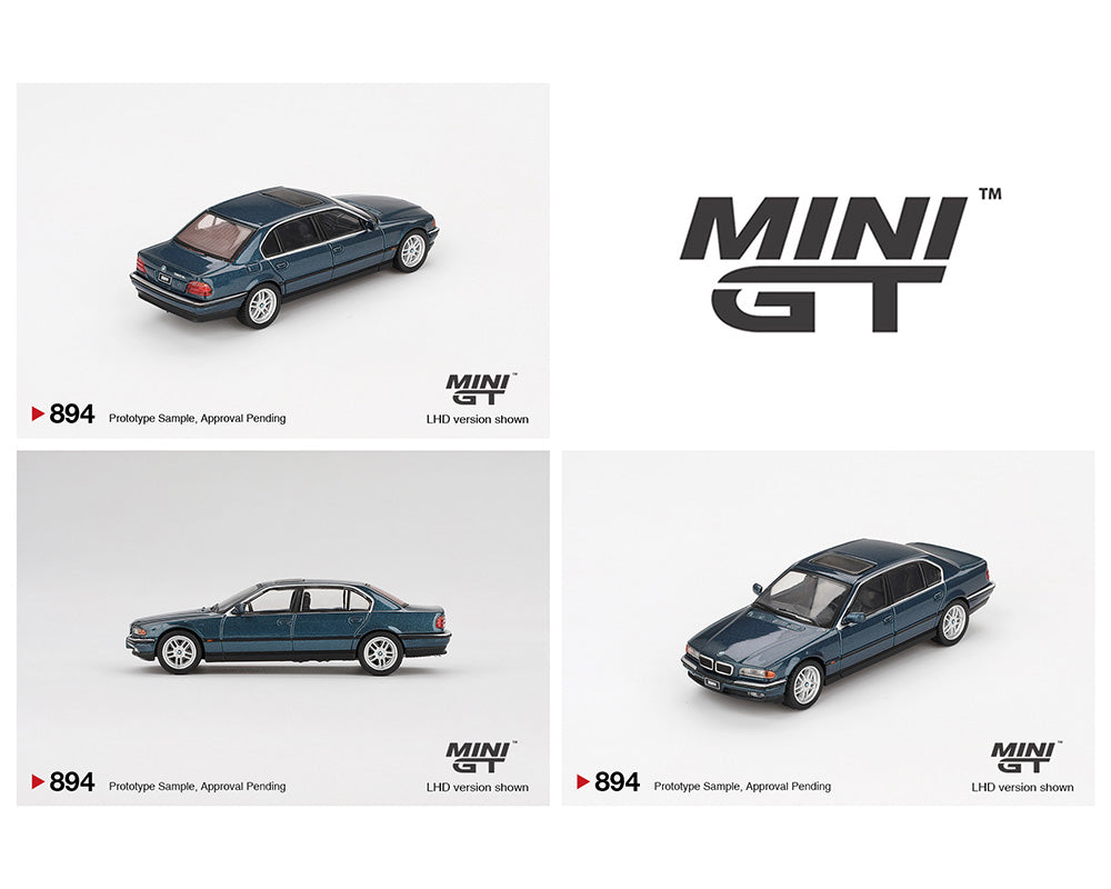(Preorder) Mini GT 1:64 BMW 750iL – Sorento Blue Metallic
