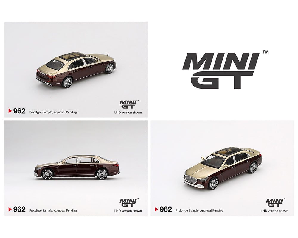 Mini GT 1:64 Mercedes-Maybach S680 – Gold / Dark Red Metallic