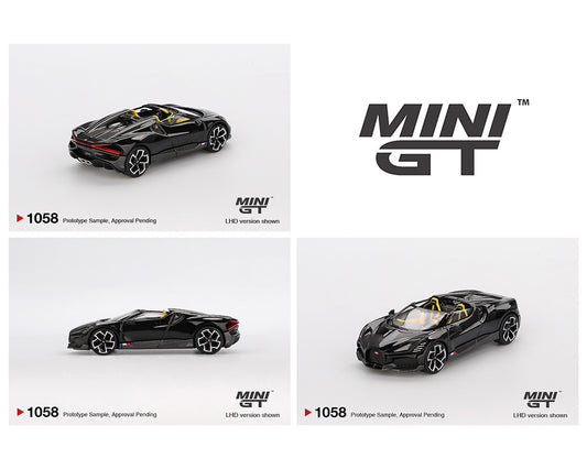 (Preorder) Mini GT 1:64 Bugatti W16 – Mistral Black