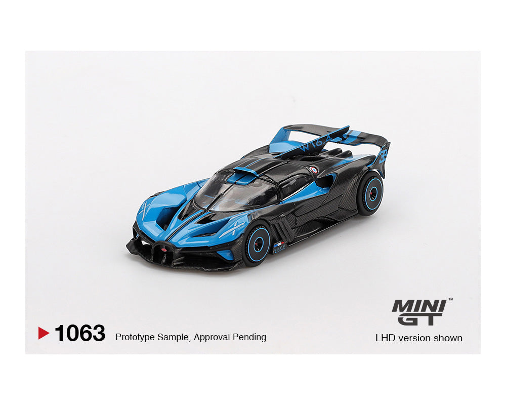 Preorder) Mini GT 1:64 Bugatti Bolide Presentation – Black Blue