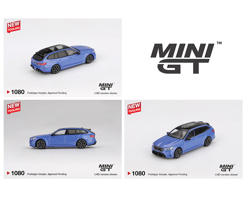 (Preorder) Mini GT 1:64 BMW M5 Touring (G99) – Marina Bay Blue Metallic