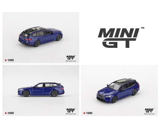 Mini GT 1:64 BMW M5 Touring (G99) – Marina Bay Blue Metallic – Mijo Exclusives