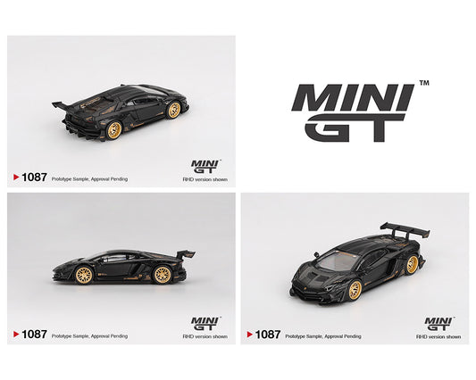 (Preorder) Mini GT 1:64 LB-WORKS Lamborghini Aventador Limited Edition – Matte Black