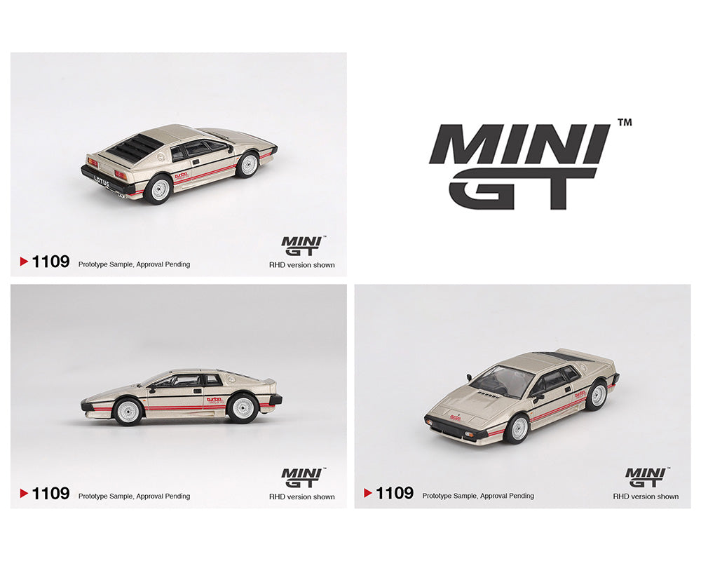 Preorder) Mini GT 1:64 Lotus Esprit Turbo – Metallic Silver