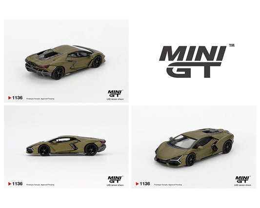Mini GT 1:64 Lamborghini Revuelto – Verde Gea Matte Green