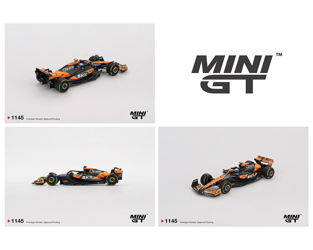 Mini GT 1:64 McLaren MCL38 #4 Lando Norris 2024 F1 2024 Hungarian GP 2nd Place – Black Orange