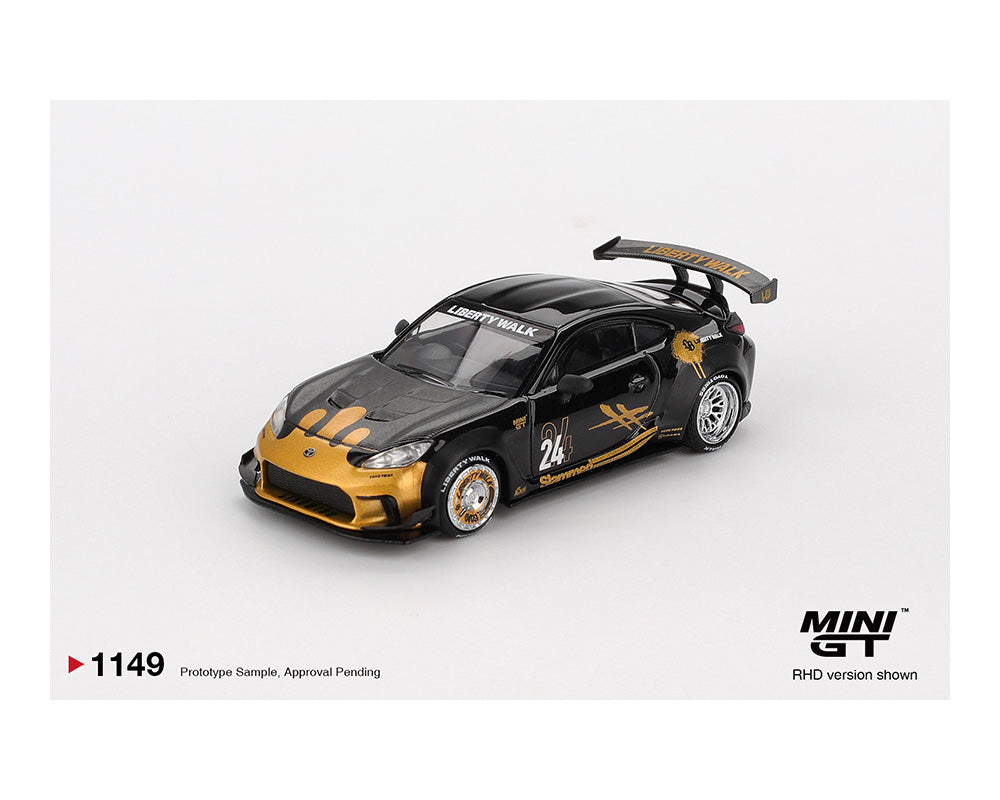 Mini GT 1:64 Toyota GR86 LB☆Nation – Black / Gold – DiecastTalk