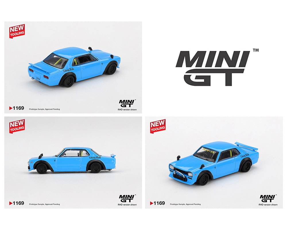Mini GT 1:64 Nissan LB★Works HAKOSUKA – Baby Blue