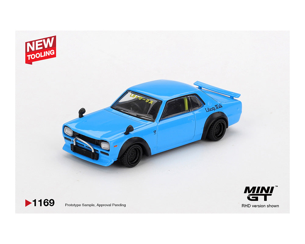 Mini GT 1:64 Nissan LB☆Works HAKOSUKA – Baby Blue – DiecastTalk