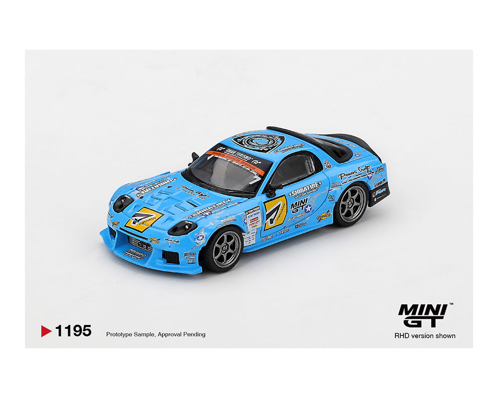 Mini GT 1:64 Mazda RX-7 RE-Amemiya 2025 D1GP – Blue – DiecastTalk