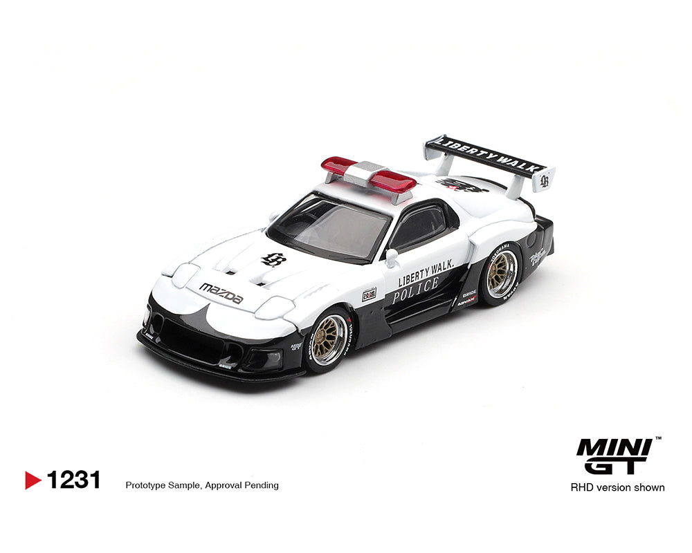 【 限定 / レア 】MINI GT LB GTR Police Mini GT 1:64 MAZDA RX-7 LB-Super Silhouette Police – White