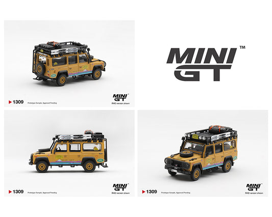 Mini GT 1:64 Land Rover Defender 110 1998 Camel Trophy Tierra del Fuego CT.10 USA