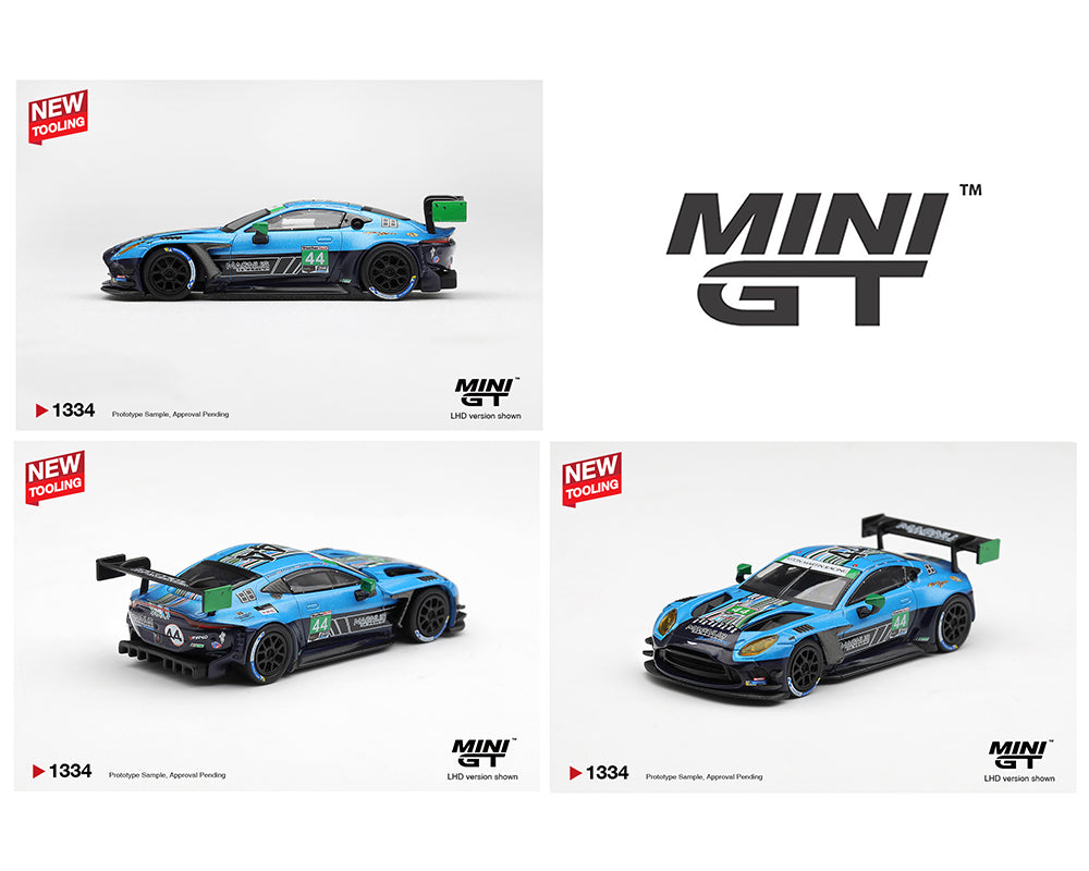 Mini GT 1:64 Aston Martin Vantage GT3 Evo #44 Magnus Racing 2025 IMSA Daytona 24 Hrs – Limited Edition