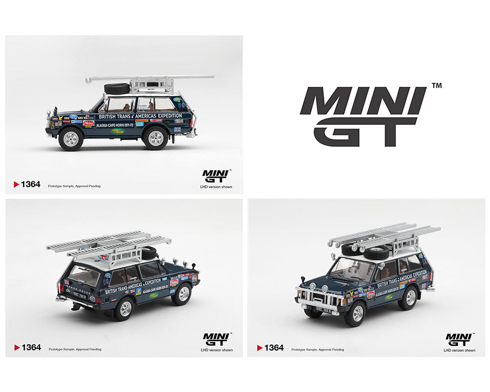 Mini GT 1:64 Range Rover 1971 British Trans-Americas Expedition (VXC-765K) – Limited Edition