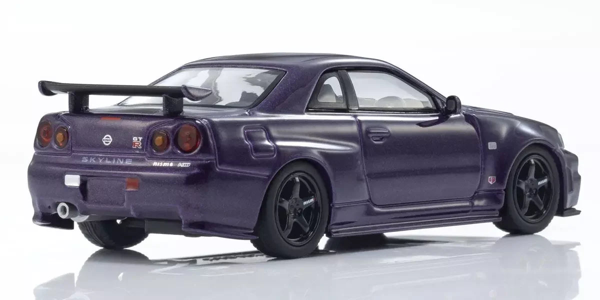 Kyosho 1:64 Nissan GT-R R34 GT-R Nismo Z-TUNE Midnight Purple with MOTN LED Base Compatible – White (Copy)