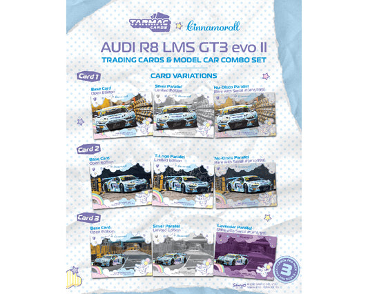 Tarmac Works 1:64 Audi R8 LMS GT3 evo II Macau GT Cup – FIA GT World Cup 2025 Uno Racing Adderly Fong Model Car + Trading Cards Combo Set – Hobby64