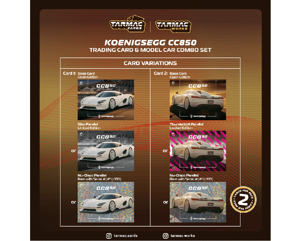 (Preorder) Tarmac Works 1:64 Koenigsegg CC850 With Trading Cards Pack – White – Global64 – MiJo Exclusives Limited Edition