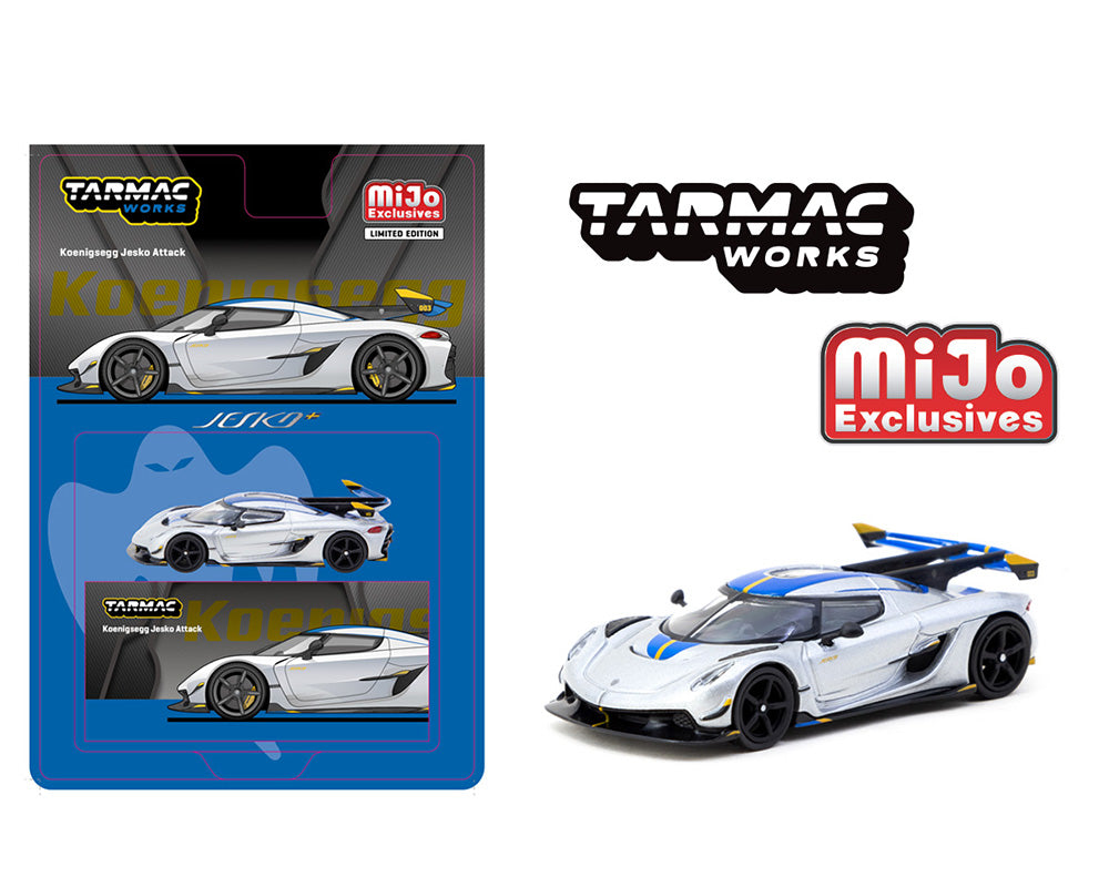 Tarmac Works 1:64 Koenigsegg Jesko Attack – Silver – Global64 MiJo