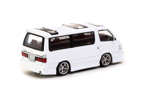 Tarmac Works 1 64 Toyota Hiace Wagon Custom White HK Toy Car Salon Special Edition HOBBY64