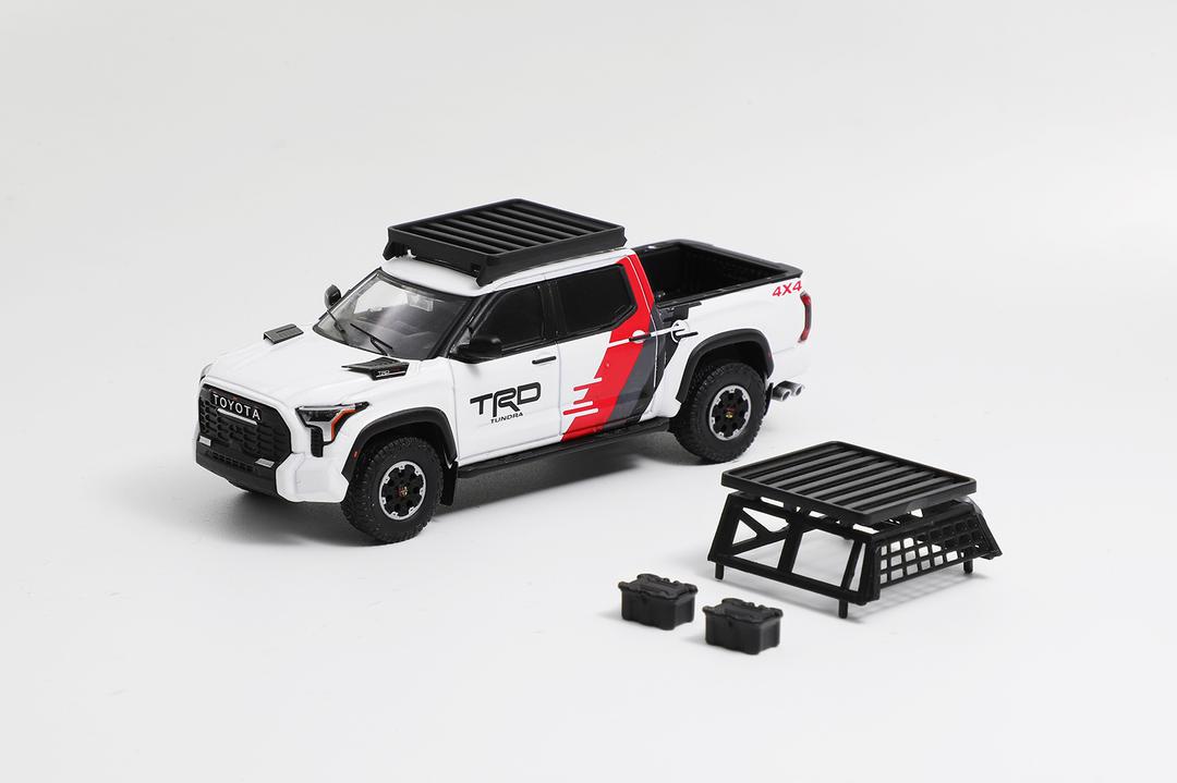 Pre Order) GCD 1:64 Toyota Tundra White TRD with Roof rack