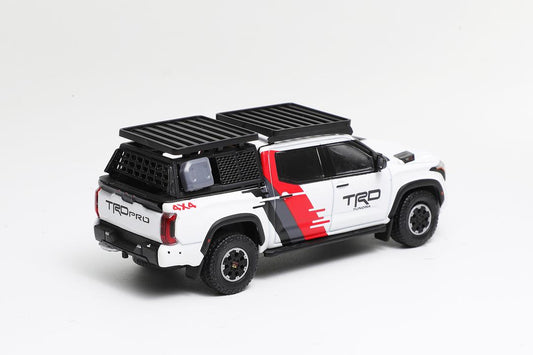 GCD 1:64 Toyota Tundra White TRD with Roof rack and trunk tack