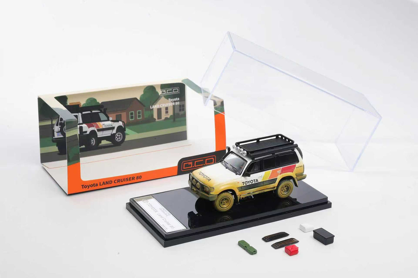 GCD 1/64 Toyota Land Cruiser 80 series overland TRD Stripe