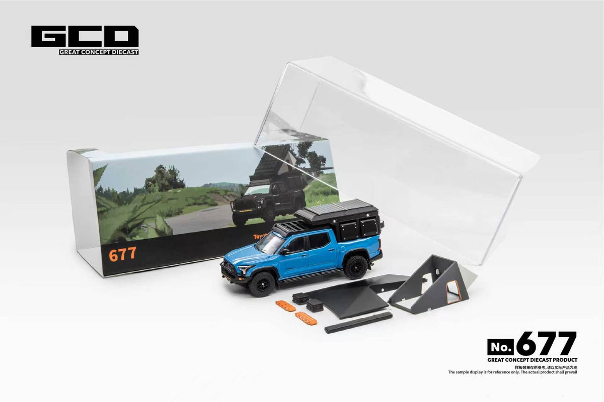 GCD 1:64 Toyota Tundra Camper with accessories Blue