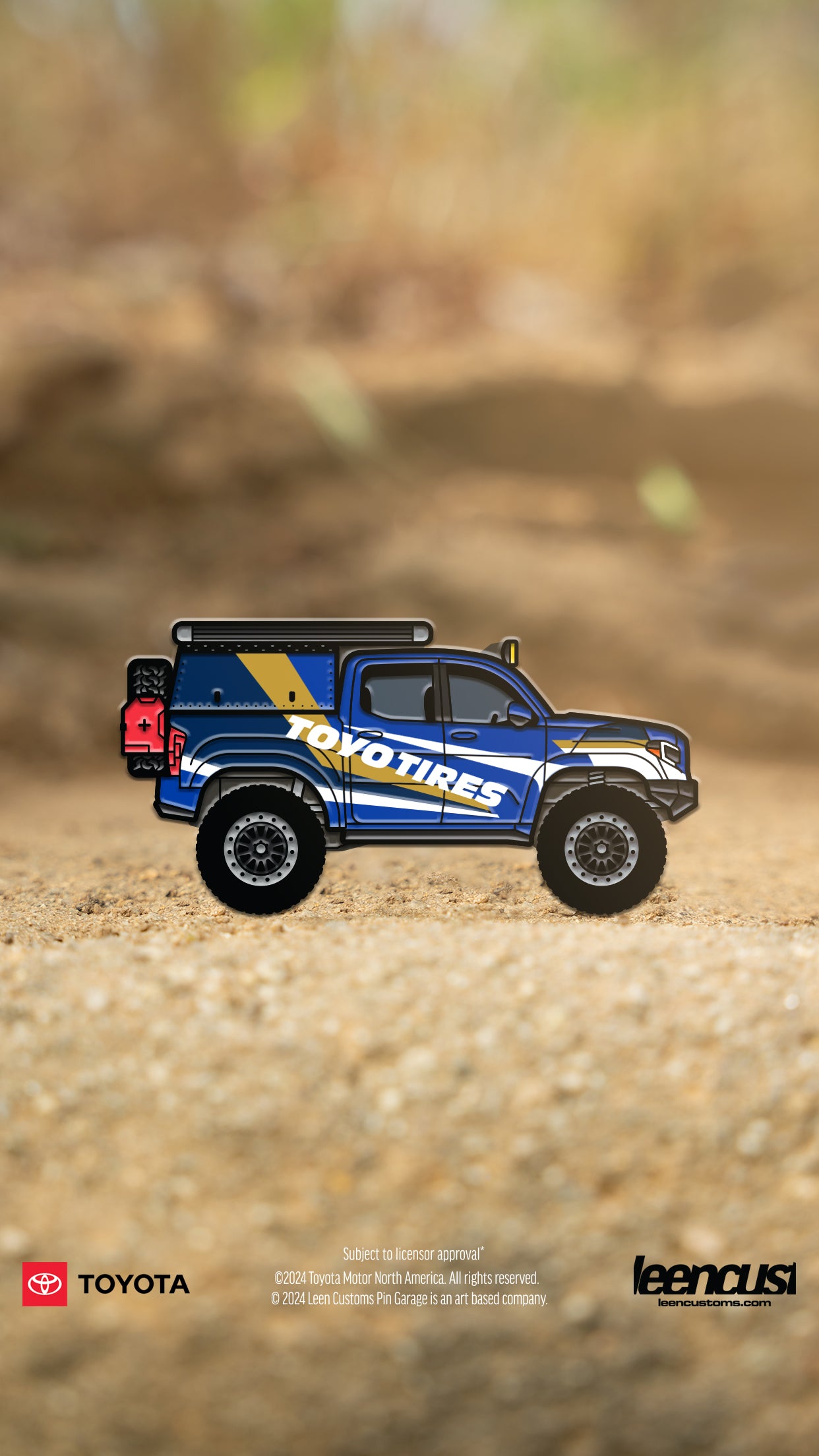 Leen Customs DiecastTalk Exclusive Toyota Tacoma Camper “TOYOTIRES” Ltd 300pcs