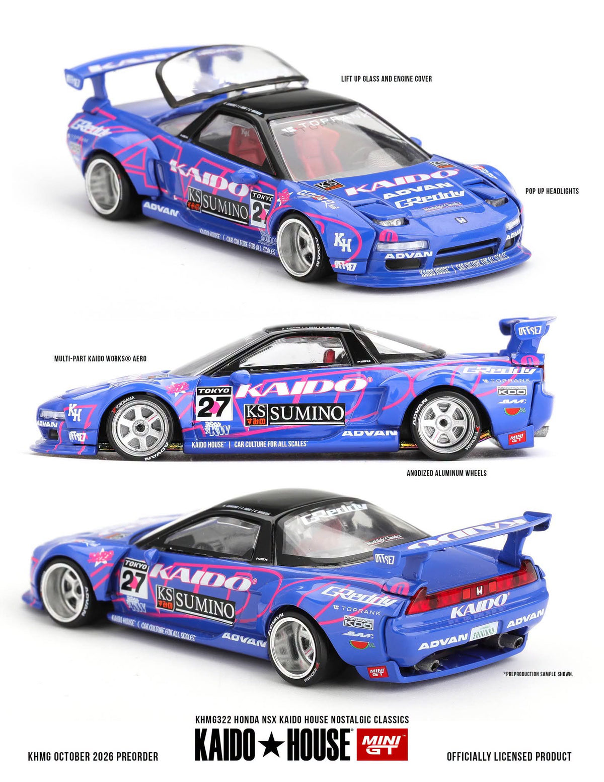 Kaido House x Mini GT 1:64 Honda NSX Kaido House Nostalgic Classics