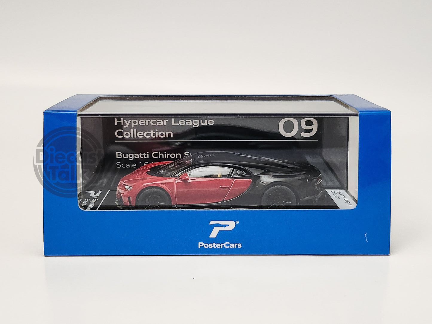 PosterCars 1/64 Bugatti Chiron Supersport Red/Nocturne Black