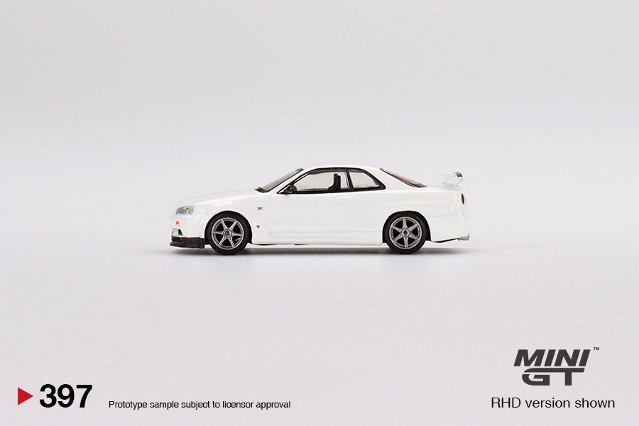 Mini GT 1:64 Mijo Exclusive Nissan Skyline GT-R (R34) V-Spec N1 White